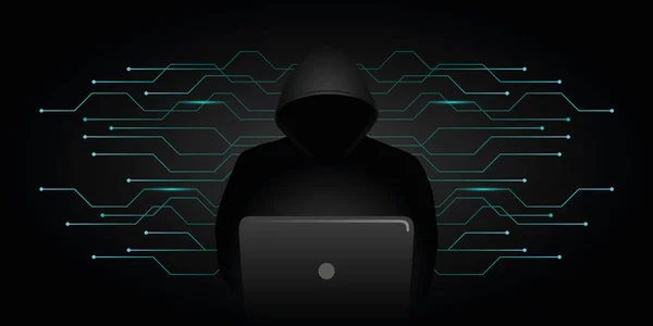 Hacker cyber criminalità dati digitali — Vettoriale Stock