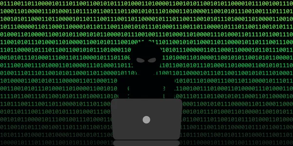 Χάκερ κυβερνοεγκλήματος έννοια δυαδικό κώδικα web φόντο — Διανυσματικό Αρχείο