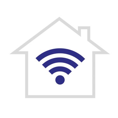 Akıllı ev basit simgesini wifi modern teknoloji