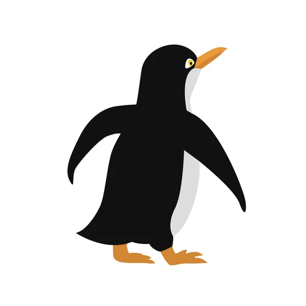 Cute penguin animal icon antarctic bird on white background — Stock Vector