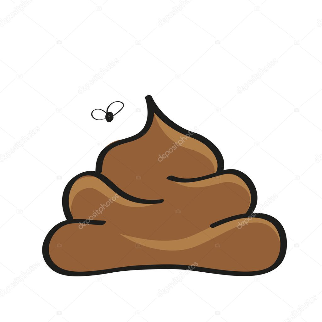 poop icon with a fly