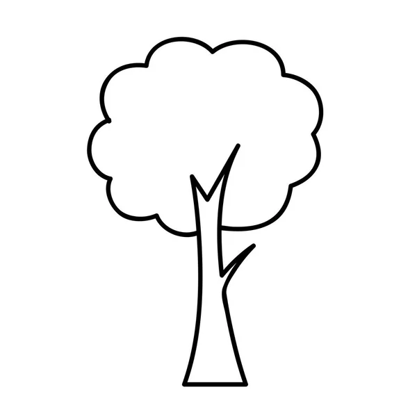 Baum einfache Symbolumrandung auf weißem Hintergrund — Stockvektor