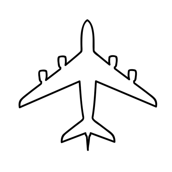 Avião simples ícone pictograma esboço — Vetor de Stock