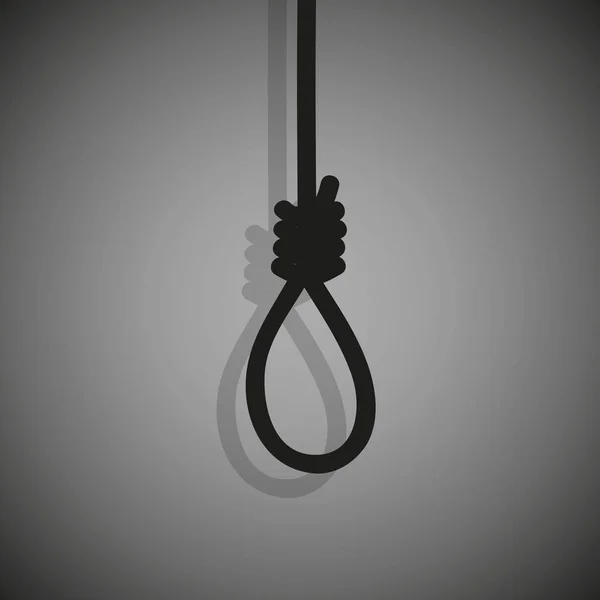Potence avec corde noeud sur fond sombre — Image vectorielle