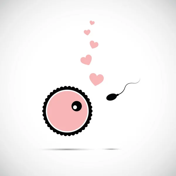 Reproduction fertilité de l'ovule et du spermatozoïde dessin animé — Image vectorielle
