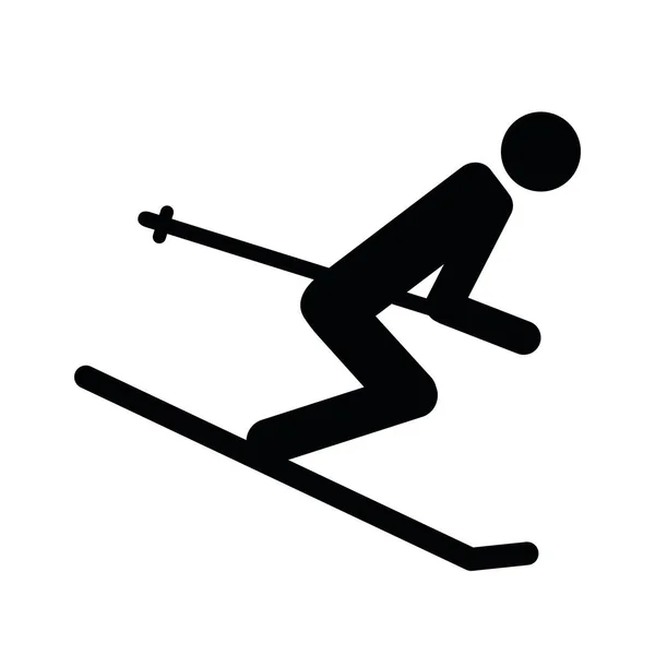 スキーヤー冬スポーツ ピクトグラム — ストックベクタ