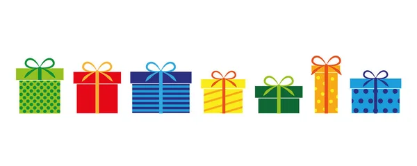 Набір барвистих подарунків на день народження та Різдво — стоковий вектор