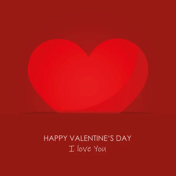 Cartão de saudação coração vermelho para dia dos namorados —  Vetores de Stock
