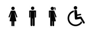 set of restroom icons including gender neutral icon pictogram clipart