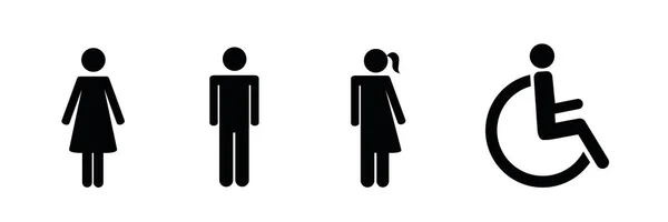 Set of restroom icons including gender neutral icon pictogram — Stock Vector