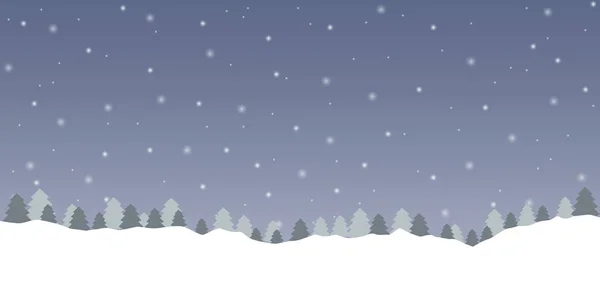 Snowy winter background with forest landscape — Stock Vector