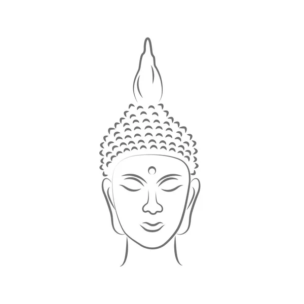 Dibujo de la línea principal buddha — Vector de stock