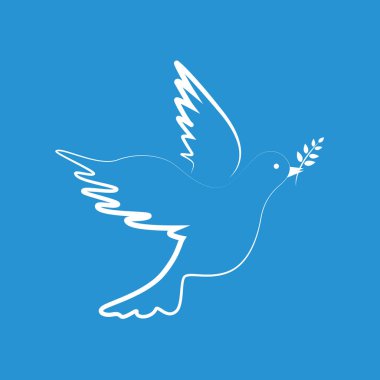 mavi zemin üzerine beyaz barış güvercin