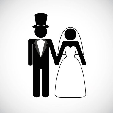 düğün çift erkek ve kadın piktogram