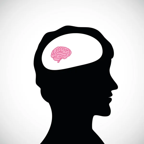 Homme muet avec un petit cerveau — Image vectorielle