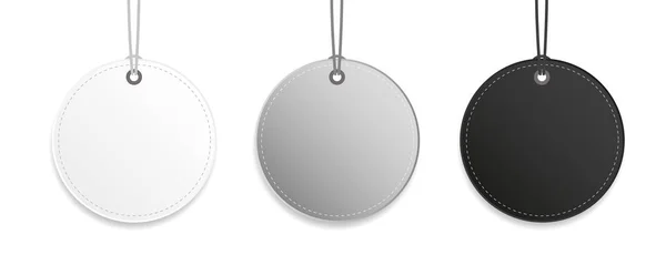 Etikett schwarz grau und weiß hängende Tag Collection isoliert — Stockvektor