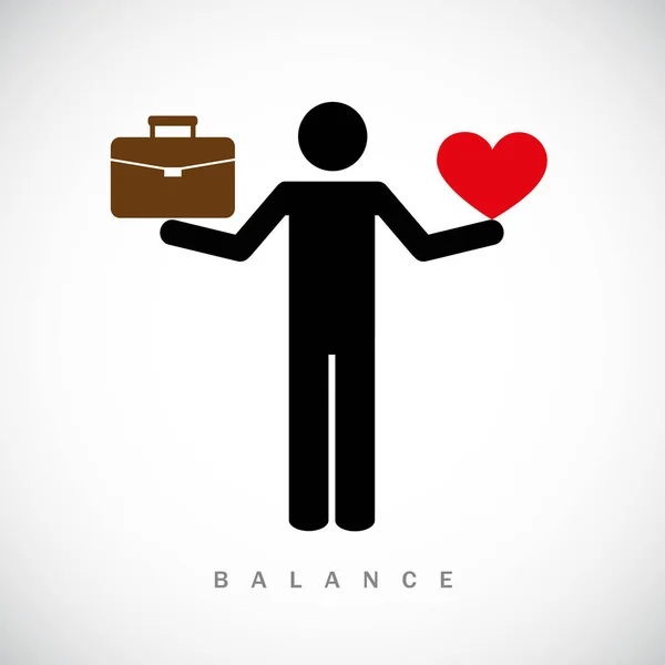 Equilíbrio de vida no trabalho pictograma conceito de vida saudável — Vetor de Stock