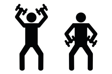 Fitness Egzersiz halter piktogram ile