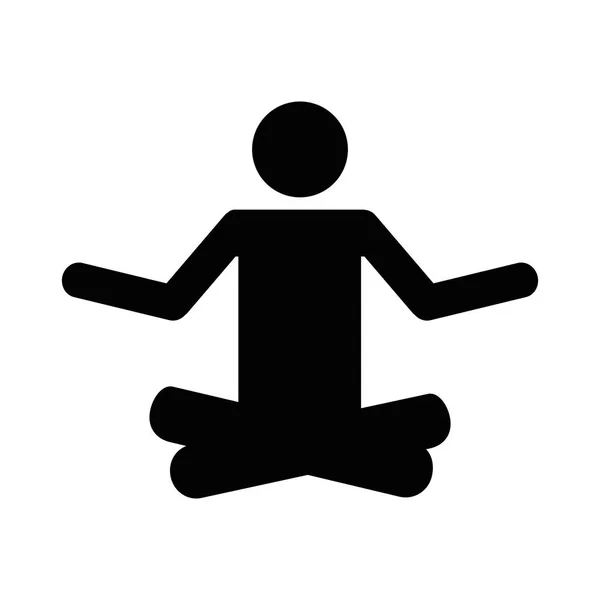 Persona medita pictograma icono — Vector de stock