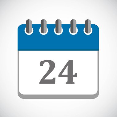 mavi takvim 24 simge vektör çizim