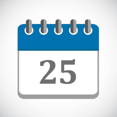 mavi takvim 25 simge vektör çizim