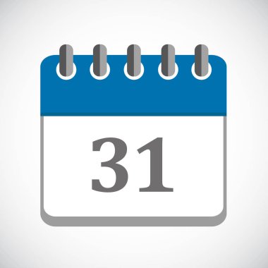 mavi takvim 31 simge vektör çizim