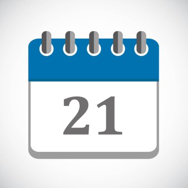 mavi takvimi 21 simge vektör çizim
