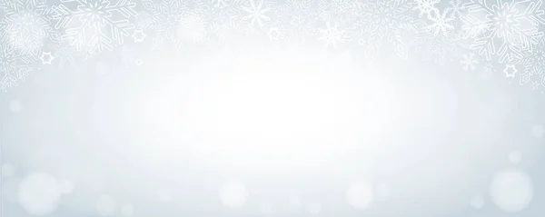 Φωτεινό και χιονισμένο χειμώνα φόντο με νιφάδες χιονιού — Διανυσματικό Αρχείο