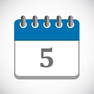 mavi Takvim 5 simge vektör çizim