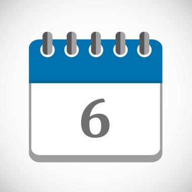 mavi Takvim 6 simgesini Eps10 vektör çizim