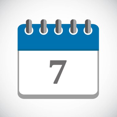 mavi Takvim 7 simge vektör çizim