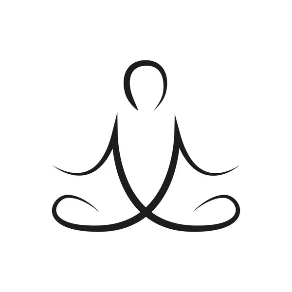 Persona en yoga pose línea dibujo — Vector de stock