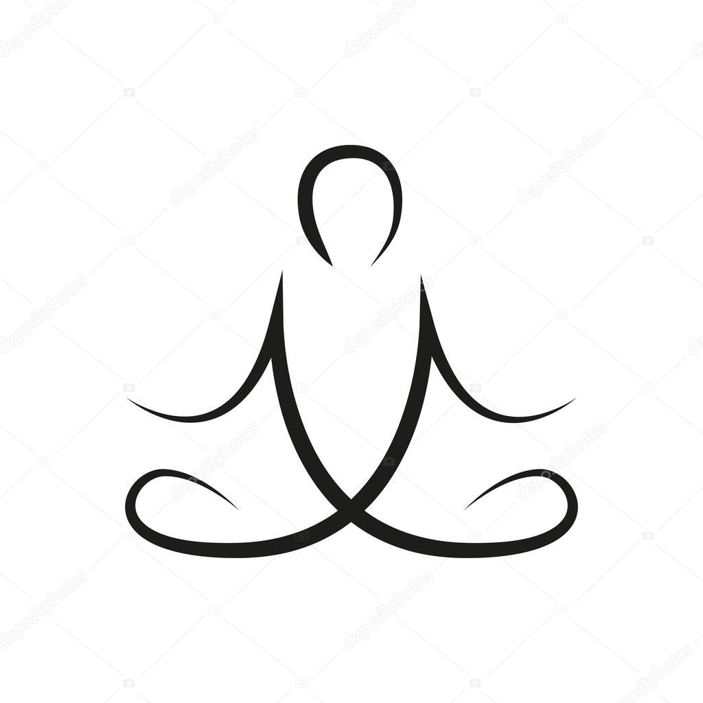person in yoga pose line drawing