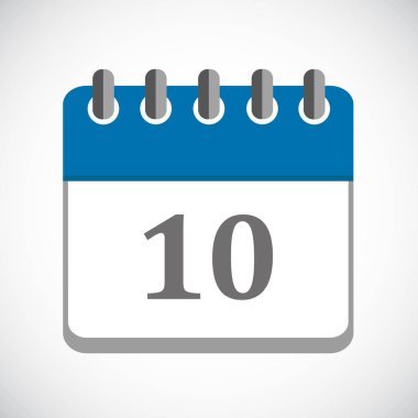 mavi takvim 10 simge vektör çizim