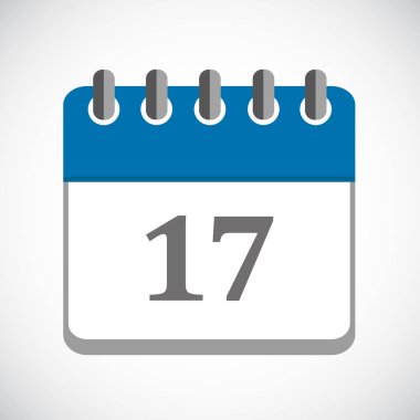 mavi takvim 17 simge vektör çizim