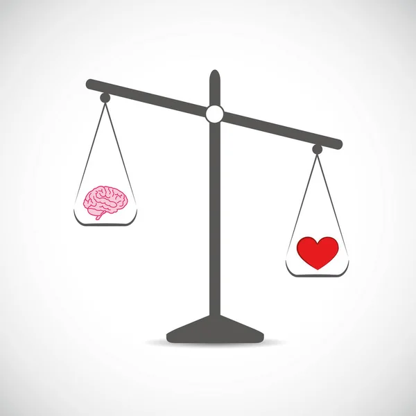 Cérebro e lareira vermelha em equilíbrio — Vetor de Stock