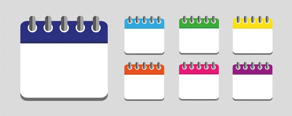 Kalender farverige sæt ikon uge – Stock-vektor