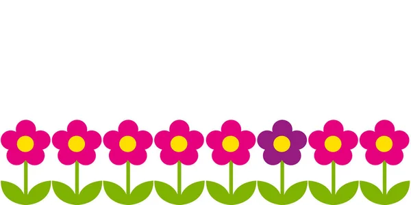 Horizontaler Hintergrund mit rosa Blüten — Stockvektor