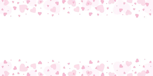 Borda do coração rosa no fundo branco para o dia do casamento e dos namorados — Vetor de Stock