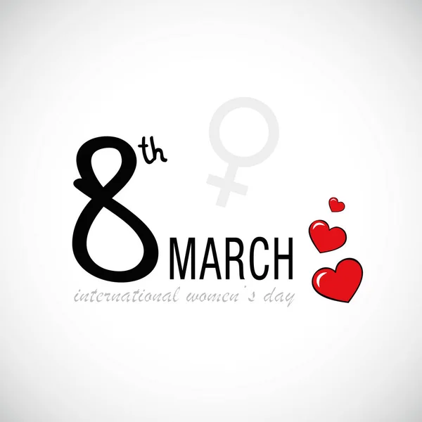 8 марта Международный женский день красные сердца — стоковый вектор