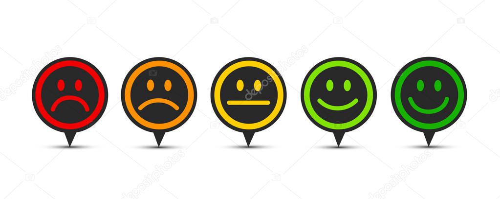 rating satisfaction feedback in form of emotions speech bubble