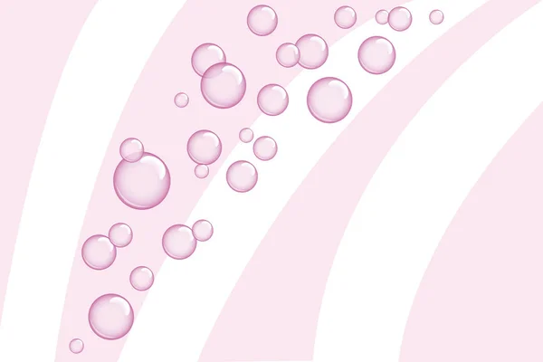 Bolhas de sabão rosa no fundo rosa e branco —  Vetores de Stock