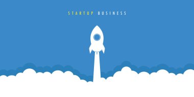 rocket launch startup business concept