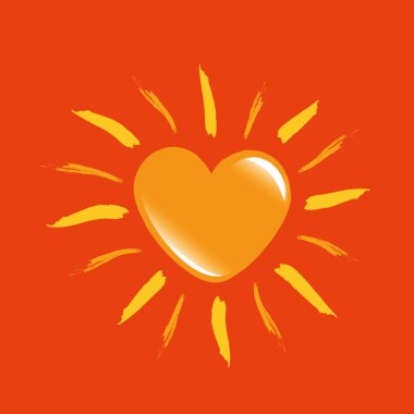 parlak sarı kalp güneş aşk