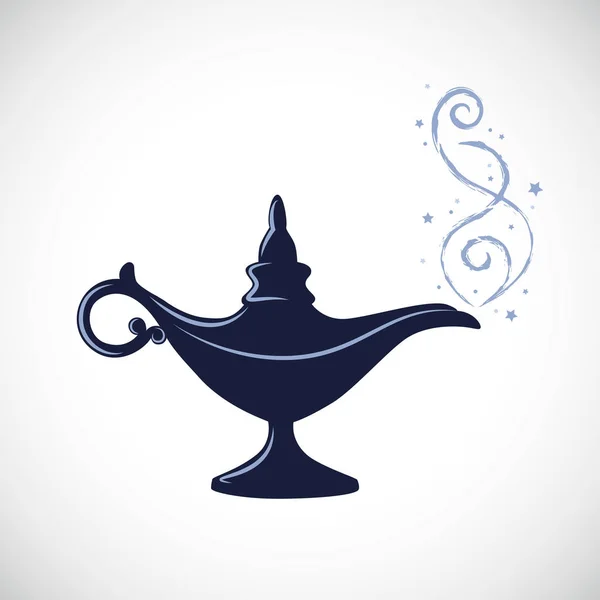 Blu Magia Aladdin Miracolo Lampada Vettoriale Illustrazione — Vettoriale Stock