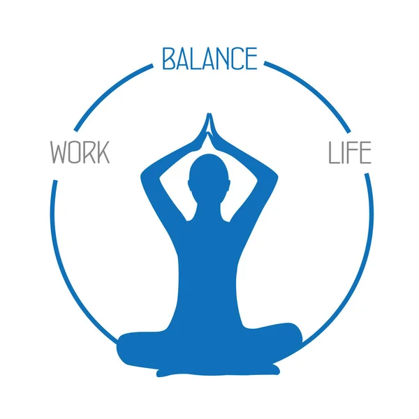 Konsep meditasi keseimbangan kehidupan kerja - Stok Vektor