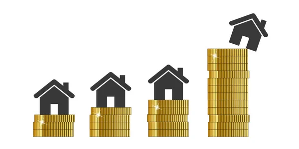 I prezzi immobiliari aumentano in altezza — Vettoriale Stock