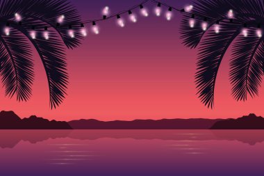 Cennet palm beach peri ışıkları mor