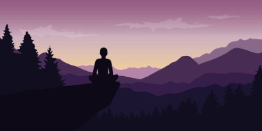 kişi zevk sessizlik, mor dağ doğa manzarası