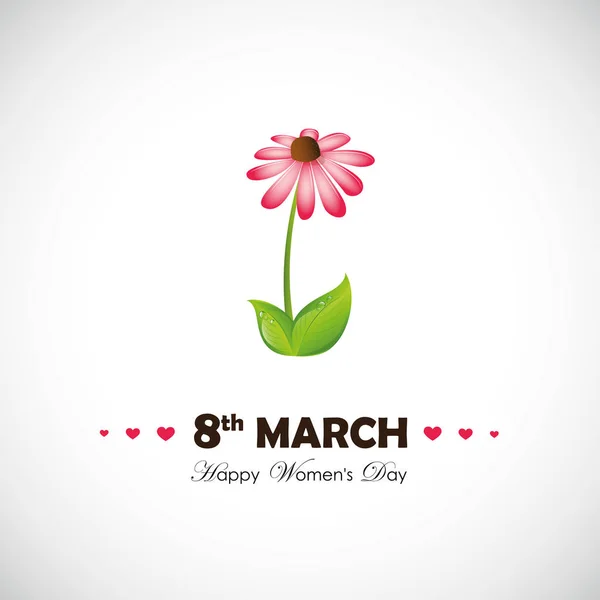 Március 8-i nemzetközi női nap rózsaszín virág — Stock Vector